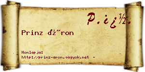 Prinz Áron névjegykártya
