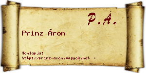 Prinz Áron névjegykártya